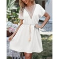 thumbnail image 6 of SOMER Women's Dress Casual Wedding Guest Dresses Short Sleeve V Neck Tie Front Flowy Dress for Summer Spring Fall, 6 of 10