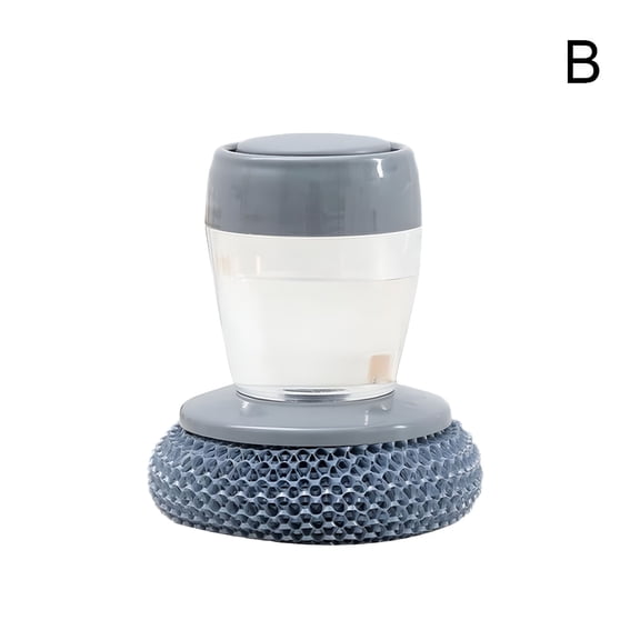 ACDANC Kitchen Soap Dispensing Palm Brush Stainless Steel Multifunctional Pressing Cleaning Brush