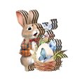 thumbnail image 1 of Binwennn Retro Easter Wooden Decorations Rabbit Wooden Hollow Rural Farmhouse Easter Home Decorations Suitable For Tree Family Party Decoration Hand Painted Stained Glass Window Hanging Decorated, 1 of 5