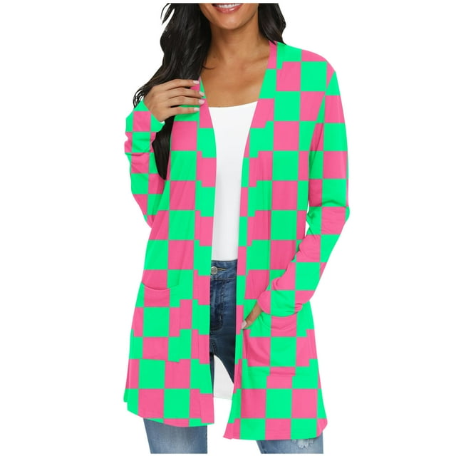 YanHoo Womens Cardigan Sweaters with Pockets Open Front Floral Boho Cardigan Cover Ups for Vacation