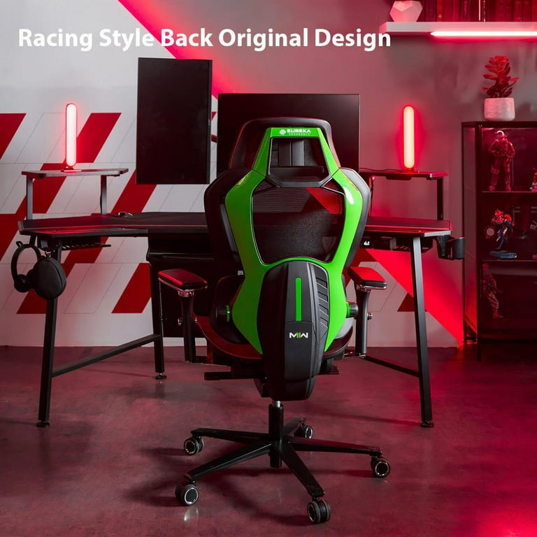Eureka Ergonomic Typhon-COD Edition Mesh Gaming Chair, Green