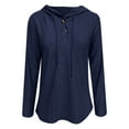 thumbnail image 5 of EDFBUYKRS Long Sleeve Shirts for Women Fall V Neck Knit Blouses Dressy Casual Tunic Tops Ladies Work Clothes S, 5 of 5