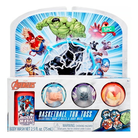 Avengers 5-Piece Basketball Tub Toss Bath Game and Body Wash Set