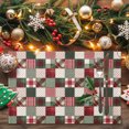 thumbnail image 2 of Christmas Patchwork Placemats Set of 4, Country Farmhouse Red Green Dot Plaid Gingham Heat Insulated Linen Place Mats, Washable Stain-Proof Table Mats for Dining Tables Holiday Decor 13x19 Inches, 2 of 9