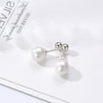thumbnail image 6 of 18G Pearl Sleeper Tiny Stud Earrings 925 Sterling Silver Cartilage Earring Piercing for Women, 6 of 6