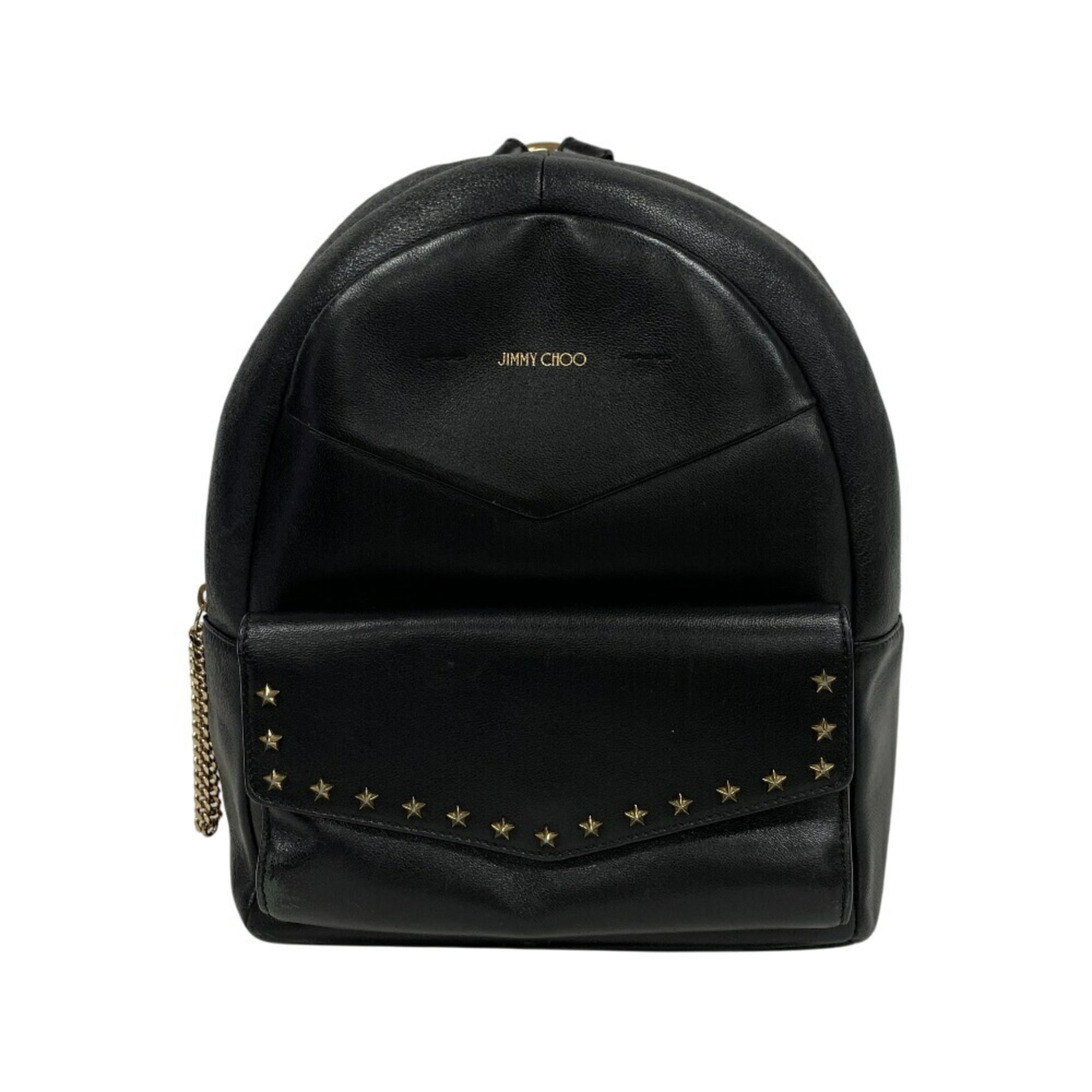 metal charm studs leather backpack 地雷 Black Studded Rucksack