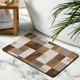 thumbnail image 3 of Soft & Stylish 20x32 inch Bathroom Rug from Rockwood Collection: Modern Geometric Patchwork Design, Ideal for Bathroom, Bedroom, Office, Living Room, Entryway on Hardwood Floors, 3 of 5