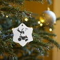 thumbnail image 7 of 3drose, Stickgirl Getting Extreme Air on Her Quad Atv, Black Image on a White Background, 3 inch Snowflake Porcelain Ornament, 7 of 7