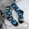 thumbnail image 5 of Disketp Cartoon Surfer Sharks Unisex Crew Socks Lightweight Breathable Ventilation Ankle Socks, Mid-calf socks for Daily, 5 of 6