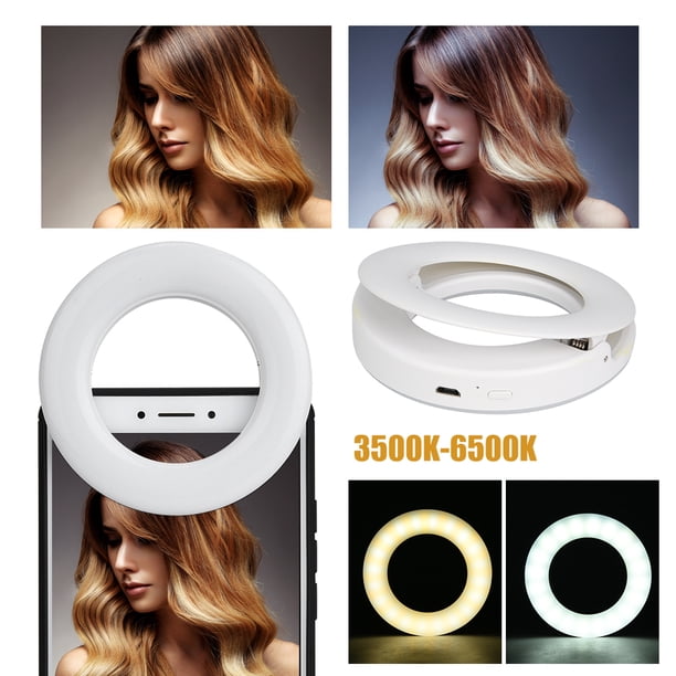 Luz de Selfie, LED ANILLO LUZ AJUSTABLE TELEFONO MÓVIL LUZ DE LA CÁMARA DE RELLENO LUZ DE ANILLO PARA MAQUILAR