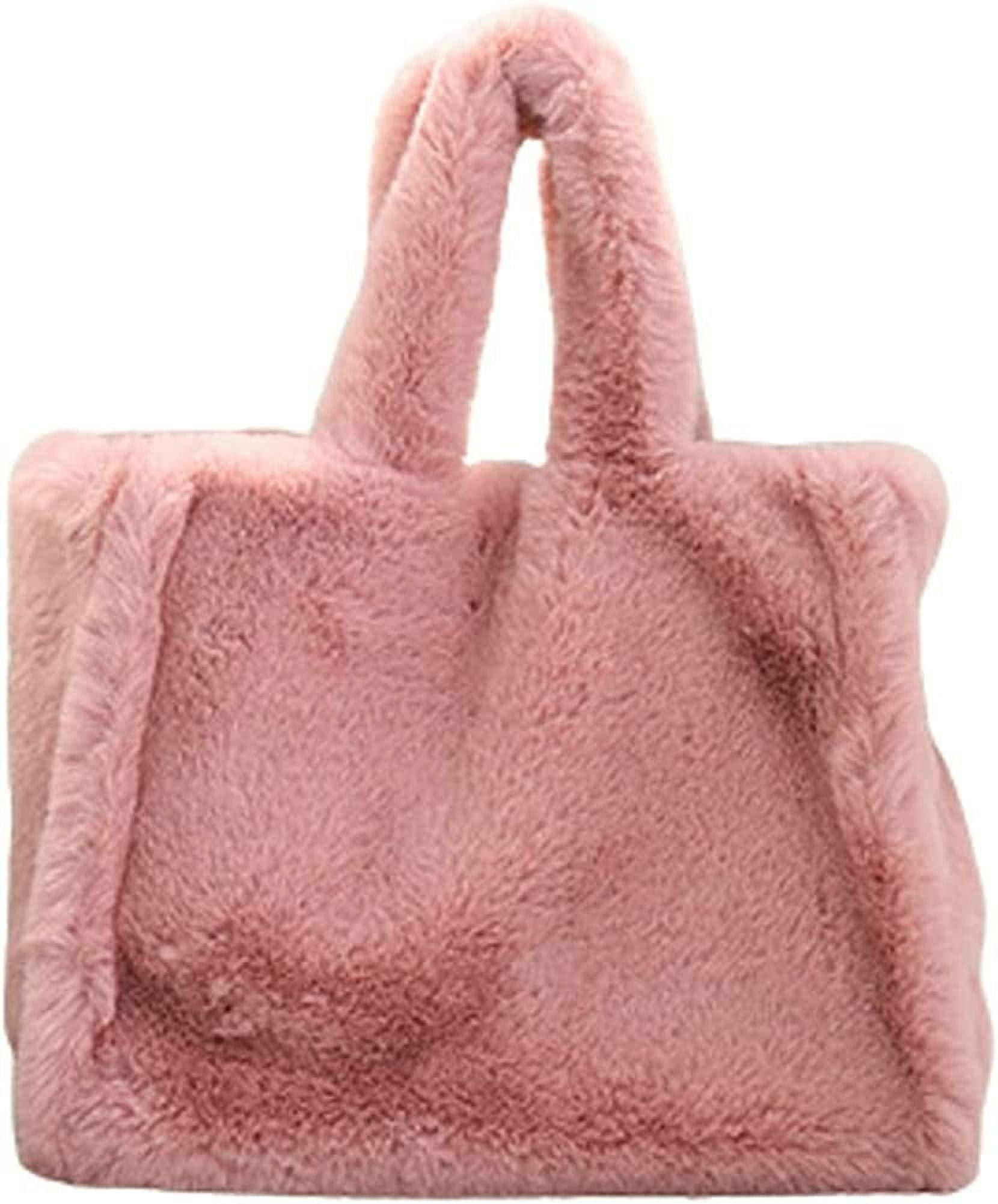 Women Girls Teenagers Faux Fur Teddy Bear Fluffy Plush Handbag Shoulder Bag  (Black, One Size) : Amazon.in: Shoes & Handbags