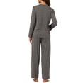 thumbnail image 3 of INSPIRE CHIC Women's Lounge Sets Long Sleeve Cats Print Tops with Pants Sleepwear with Pockets M Gray, 3 of 6