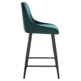 thumbnail image 5 of SAFAVIEH Helga Square Mid Back Counter Stool, Malachite Green/Black, 5 of 12