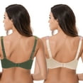 thumbnail image 2 of Curve Muse Women's Plus Size Minimizer Unlined Wireless Lace Full Coverage Bras-2Pack-DEEP LICHEN GREEN,NUDE-44D, 2 of 7
