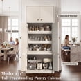 thumbnail image 5 of OMCPET71" Tall Storage Cabinet, 6 Doors 3 Drawers, Freestanding Kitchen Pantry for Bathroom, Living Room, Entryway, White, 5 of 10