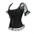 thumbnail image 2 of Grebrafan Corset Gothic Punk Bustier Women Off Shoulder Black 3XL, 2 of 5