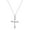 Silver, variant on Fine Silver Plated Silver Tone Classic Cross Diamond Accent Pendant Necklace, 18"