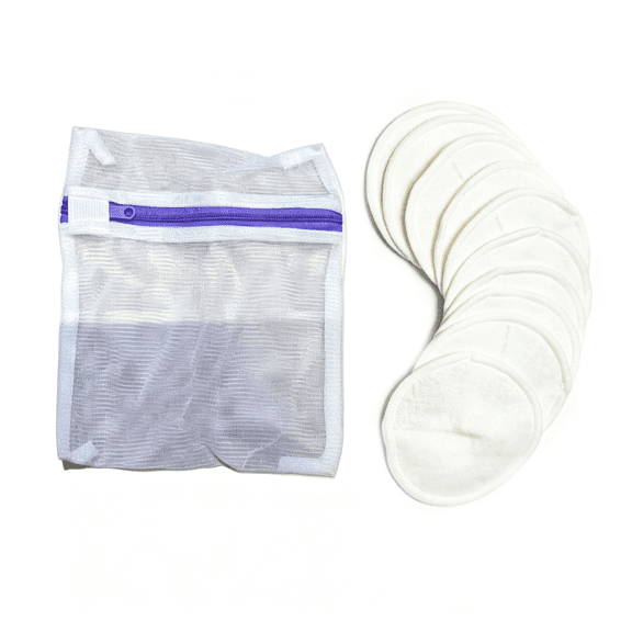 Washable Reusable Nursing Pads 8 Pack with Storage Bag White 4.13" Breastfeeding Leakproof