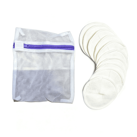 Washable Reusable Nursing Pads 8 Pack with Storage Bag White 4.13" Breastfeeding Leakproof