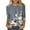 Gray, variant on DDAPJ pyju 3/4 Sleeve T-shirts for Women Floral Printed Graphic Tees Summer Casual Loose Fit Crewneck Pullover Blouse Ofertas Hoy Liquidación Gray S
