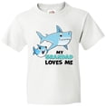 thumbnail image 3 of Inktastic My Grandad Loves Me with Cute Sharks Youth T-Shirt, 3 of 5