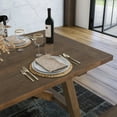 thumbnail image 6 of Grain Wood Furniture Cascais 72" Rectangular Table with Farmhouse Base in Brown Oak Top and Base, 6 of 9