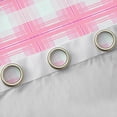 thumbnail image 4 of Homewish Geometric Plaid Blackout Curtains Set of 2 (52x84 Each),Modern Minimalist Striped Window Curtains,Pink Gray Curtains and Drapes For Teens,Ultra Soft Home Decor, 4 of 6