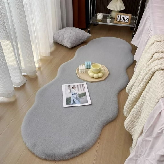 Namzi Bathroom Rug Mat , Non-Slip Plush Shaggy Bath Carpet, Machine Wash Dry, Bath Mats for Bathroom Floor, Tub and Shower, Bathroom Runner Bathmat Accessories Decor 15*47inch (Light Grey)