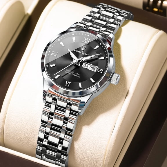 POEDAGAR 503 Original Women's Quartz Watch Stainless Steel Strap Waterproof Luminous Women's Watch