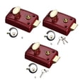 thumbnail image 3 of VONKY Night Deadbolt Rim Lock Household Locks Front House Padlocks Gate Anti-Theft Heavy-Duty Single Mortise Open With Key Red,Type 1 90x60mm, 3 of 8