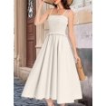 thumbnail image 5 of Women'S Summer Maxi Dress Sleeveless Sundress Strap Smocked Beach Dresses Milky White XXL, 5 of 6