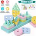 thumbnail image 1 of CNKOO - Juguetes de madera para clasificar, apilar y clasificar formas para niños pequeños, apilador de reconocimiento de colores Montessori, rompecabezas de bloques educativos tempranos para niños y, 1 of 7