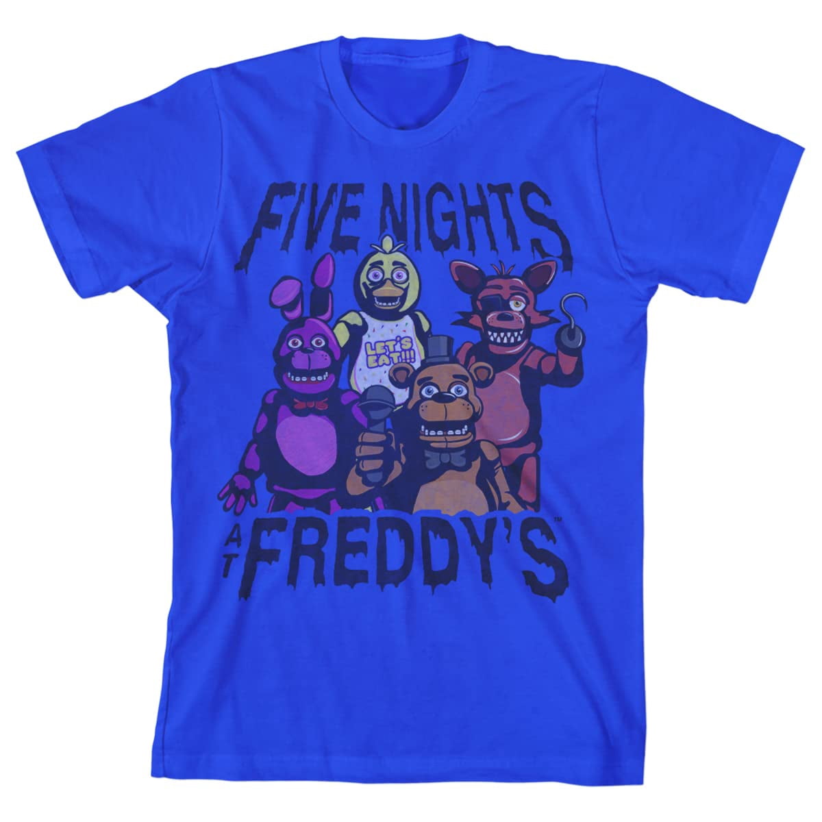 Five Nights at Freddy's Main Characters Boys Royal Blue T-shirt-Medium