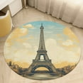 thumbnail image 5 of Eiffel Tower Round Rugs -Washable Non-Slip Small Round Area Rug Throw Soft Circle Rugs for Bedroom, Modern Print Indoor Carpet for Entryway Sofa Living Room, 5 of 7