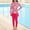 Hot Pink, variant on OGLCCG Girls Two Piece Swimsuit Long Sleeve Rashguard Floral Printed Bathing Suit Skirt UPF 50 Summer Beach Swimwear 4-16 Years