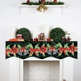 thumbnail image 4 of Christmas Themed Cloth Fireplace Banner For Mantel And Home Decor Featuring Santa Claus Snowman And Christmas Tree Patterns Perfect For Seasonal Displays In Living Rooms, 4 of 6