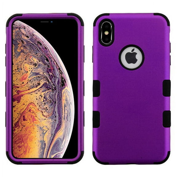 Cover for Apple iPhone XS Max Hybrid Three Layer Hard PC Shockproof Heavy Duty TPU Rubber Anti-Drop Phone Case Fit iPhone XS Max [ Purple ]