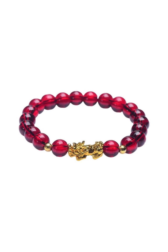Red Garnet Pixiu Bracelet 8MM Vietnam Sand Gold Wine Bracelet Red G2T0