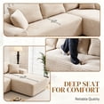 thumbnail image 6 of Aukfa 96" Cloud Sectional Sofa Deep Seat Boneless Couch Modular L-Shaped Couch, Right Chaise Corduroy Sofa for Living Room, Camel, 6 of 9
