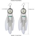 thumbnail image 6 of Boho Long Enamel Feather Dangle Drop Statement Stud Earring for Women Bohemian Ball Beaded Turquoise Tassel Dangling Link Piercing Fish Hook Earrings Ethnic Style Vintage Jhumka Jhumki Party, 6 of 12