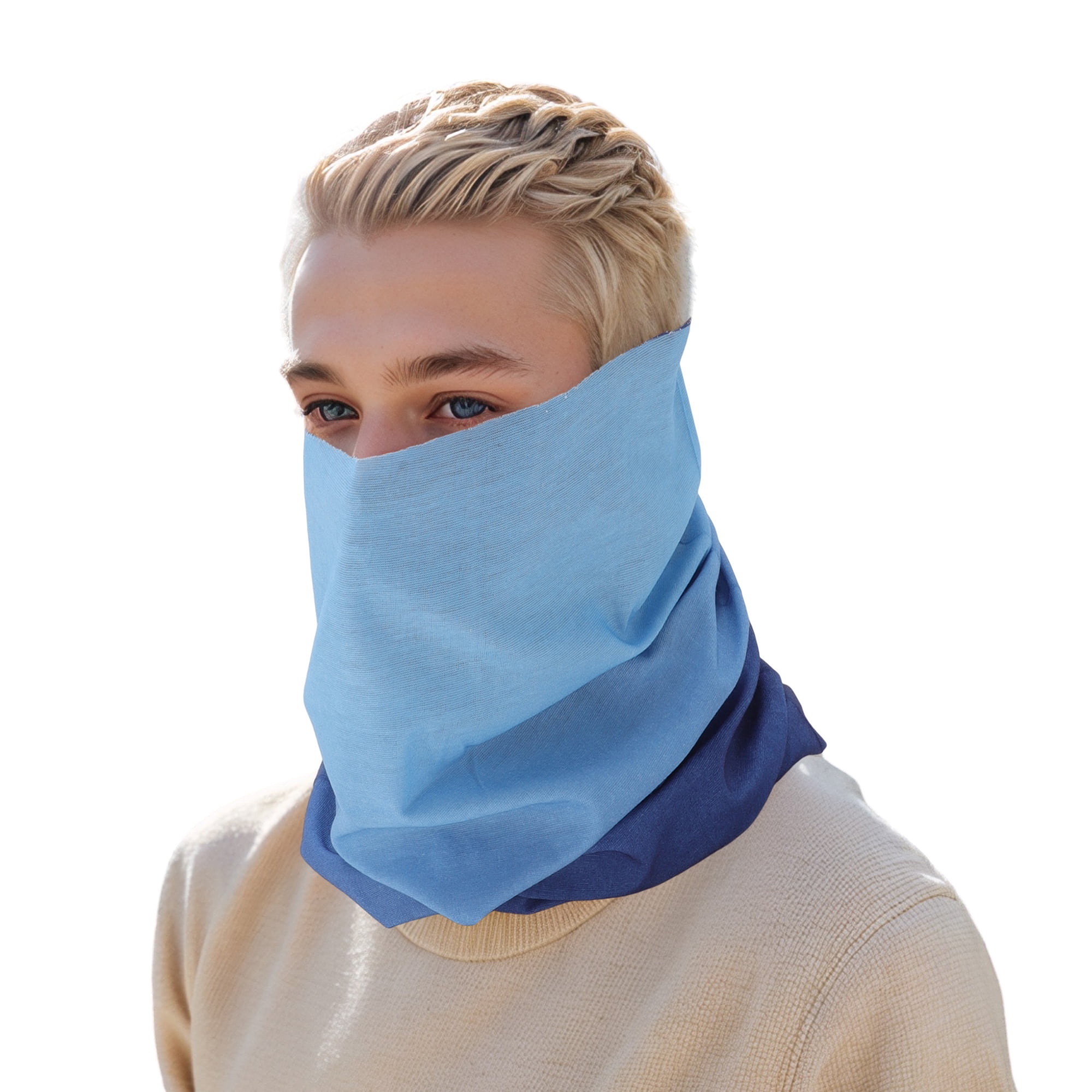Unique Bargains Cooling Face Scarf Mask 1 Pc Gradient Blue