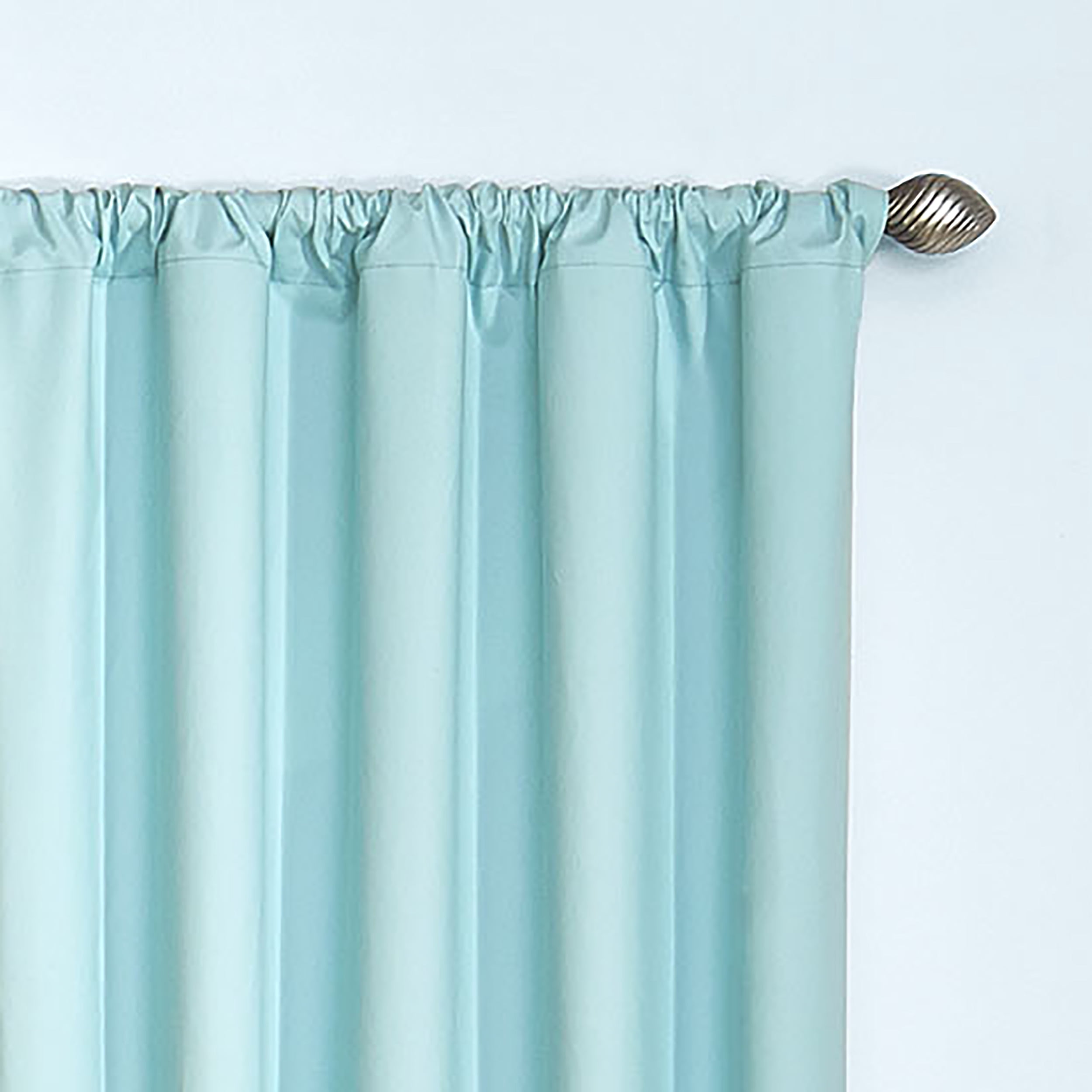 Eclipse Kids Solid Microfiber Blackout Rod Pocket Single Window Curtain Panel, Blue, 42 x 84