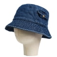 thumbnail image 2 of Topi nelayan saku topi Bucket Denim antik pria wanita dicuci katun topi Panama mode topi Bob Hip Hop petten sombrero pescador Trendy Beach Sun Hat for Women Men Summer Sun Protection Fisherman Hat, 2 of 6