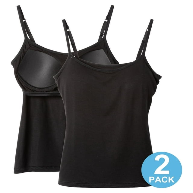 CHUANK Débardeur Rembourré avec Soutien-Gorge Intégré pour Femmes Bretelles Réglables Lot de 3 (S-3TG)