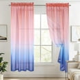 thumbnail image 5 of PONPRNGY Gradient Color Sheer Voile Curtains, Rod Pocket Window Screening for Bedroom, Living Room, Hotel, 1 Panel, 52 x 83 Inches, 5 of 6