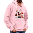 thumbnail image 2 of EchfiProm Mens Hoodies with Pockets Pink Pullover Funny Xmas Hooded Christmas Santa Sweatshirt for Men L, 2 of 5