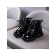 thumbnail image 4 of UKAP - Botas de combate para niños y niñas, botines impermeables, botas de piel sintética con cordones y cremallera, 4 of 5