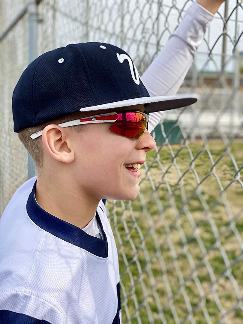 Rawlings Youth Boys Athletic Sunglasses 107 White/Red Mirrored Lens 10228968.QTS - image 3 of 7