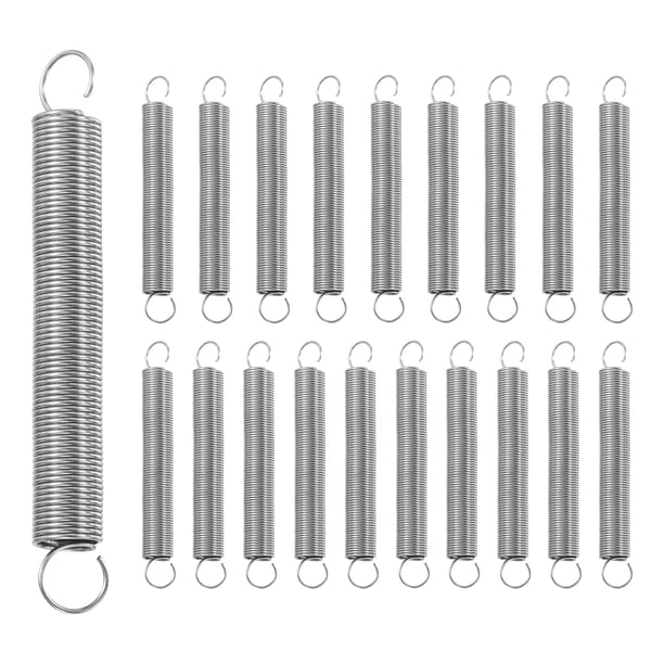 Uxcell 20Pcs Resorte de Extensión, Resortes de Acero Inoxidable con Doble Gancho para Reparación de Muebles