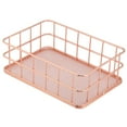 thumbnail image 5 of Rose Gold Wire Mesh Basket, Metal Desk Drawer Organizer Desktop Holder Tray for Cosmetic, Stationery, Magazines, Fruit Snacks, Home, School, Office[C], 5 of 9